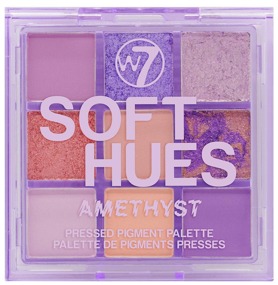 ΠΑΛΕΤΑ ΣΚΙΩΝ W7 SOFT HUES PRESSED PIGMENT PALETTE - AMETHYST 8.1GR