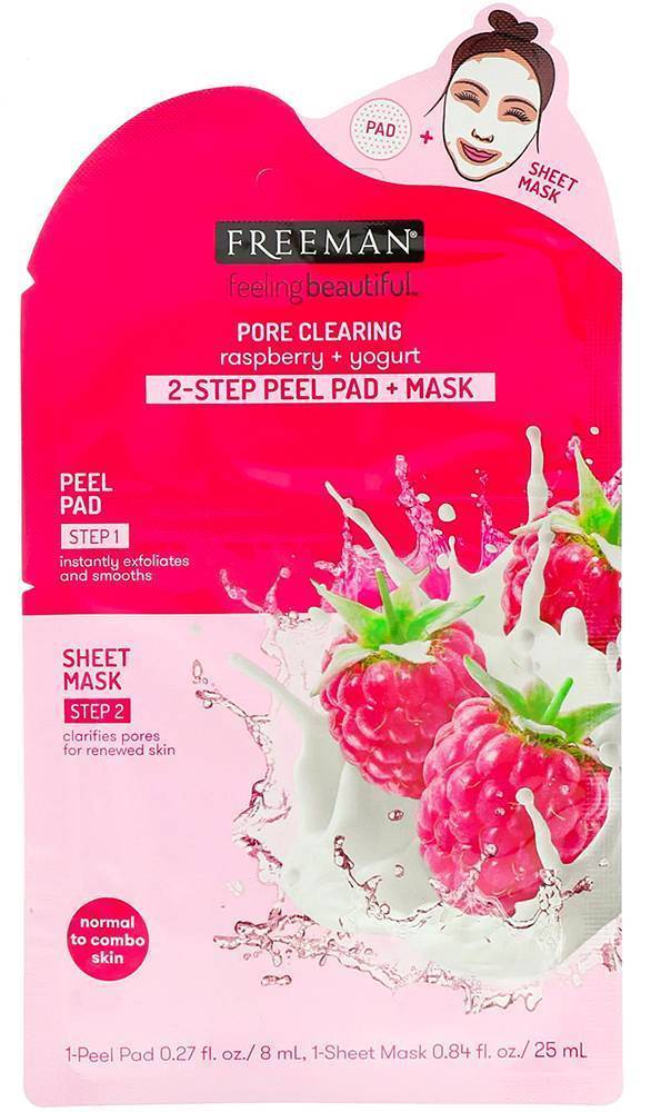 ΜΑΣΚΑ ΕΝΥΔΑΤΩΣΗΣ FREEMAN RASPBERRY + YOGURT 2-STEP PEEL PAD + MASK FREEMAN