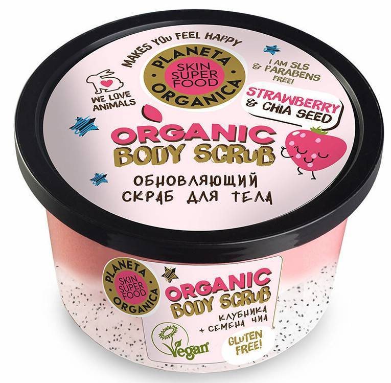 SCRUB PLANETA ORGANICA STRAWBERRY - CHIA SEEDS 250ML