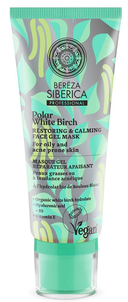 GEL ΜΑΣΚΑ NATURA SIBERICA POLAR WHITE BIRCH RESTORING - CALMING FACE GEL MASK 100 ML NATURA SIBERICA