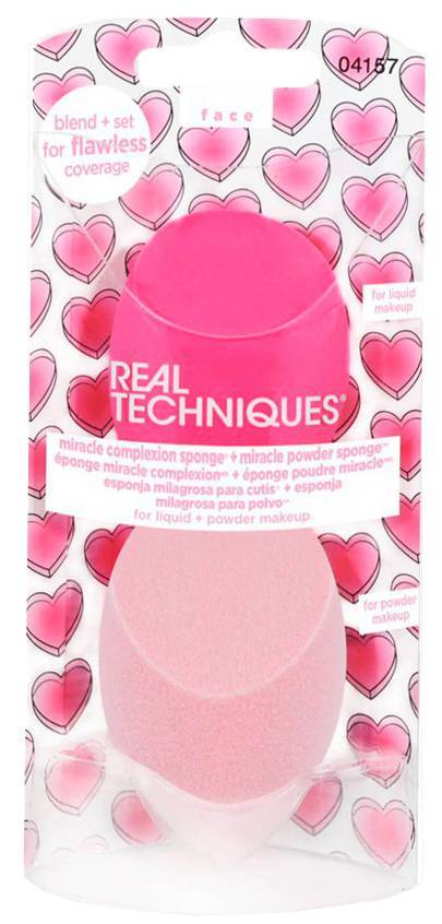 ΣΕΤ ΣΦΟΥΓΓΑΡΙΑ REAL TECHNIQUES IRL MIRACLE COMPLEXION SPONGE AND MIRACLE POWDER SPONGE PINK