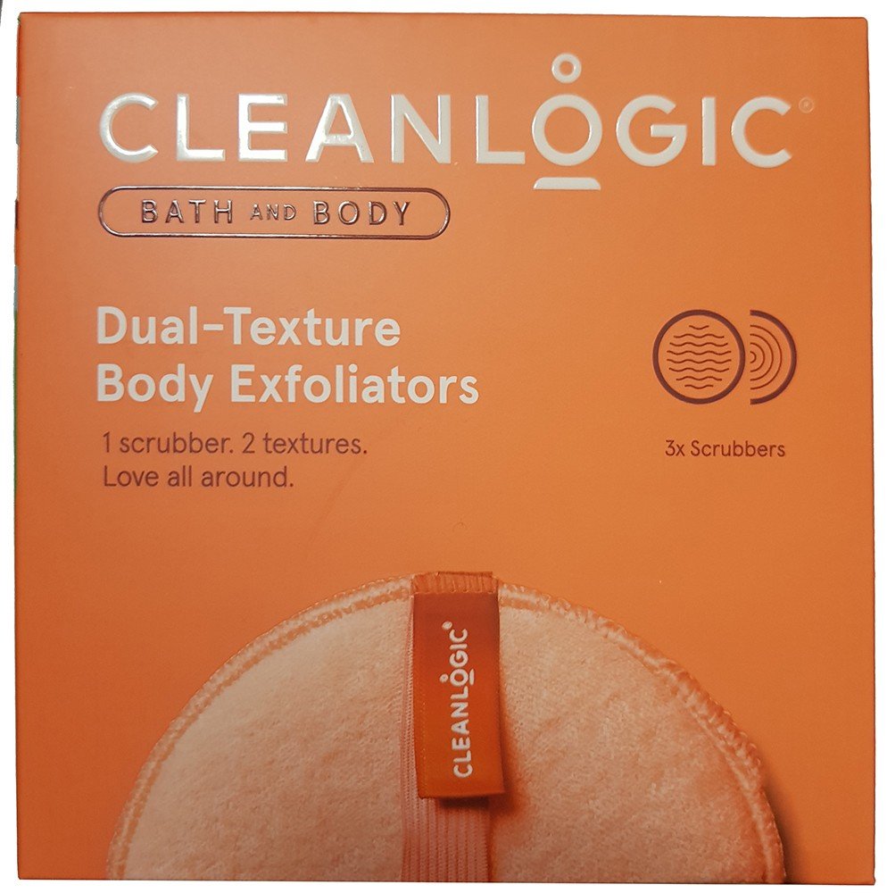 CLEANLOGIC ΣΦΟΥΓΓΑΡΙ CLEANLOGIC BATH - BODY DUAL-TEXTURE BODY EXFOLIATORS 3TMX