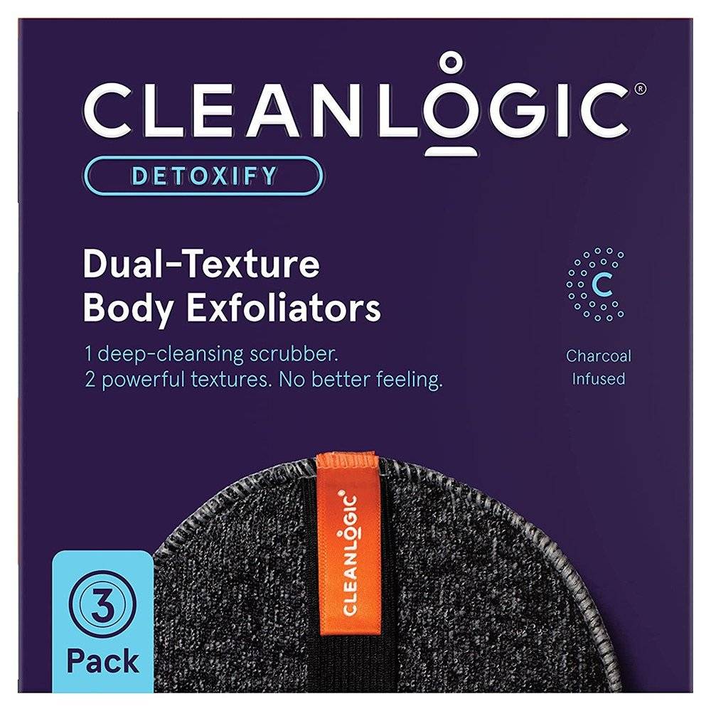 ΣΦΟΥΓΓΑΡΙ CLEANLOGIC DETOXIFY DUAL-TEXTURE BODY EXFOLIATORS 3TMX CLEANLOGIC