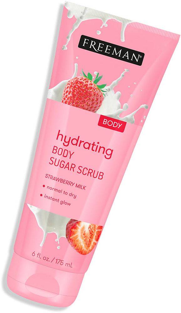 SCRUB FREEMAN BEAUTY HYDRATING STRAWBERRY MILK BODY SUGAR 175ML FREEMAN