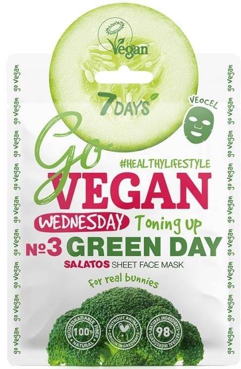 ΜΑΣΚΑ ΠΡΟΣΩΠΟΥ 7DAYS GOVEGAN GREEN DAY MASK 25G 7DAYS