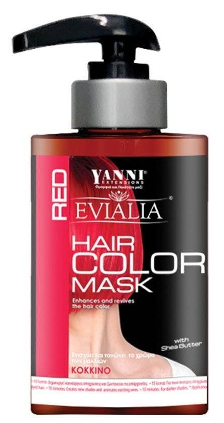 ΧΡΩΜΟΜΑΣΚΑ ΜΑΛΛΙΩΝ EVIALIA RED ΜΕ SHEA BUTTER ΓΙΑ ΘΡΕΨΗ ΚΑΙ ΛΑΜΨΗ ΚΟΚΚΙΝΟ 300ML EVIALIA