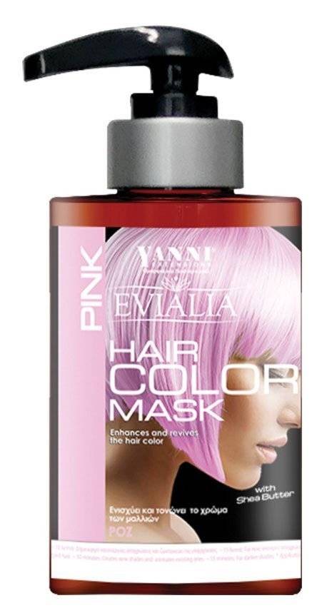 ΧΡΩΜΟΜΑΣΚΑ ΜΑΛΛΙΩΝ EVIALIA PINK ΜΕ SHEA BUTTER ΓΙΑ ΘΡΕΨΗ ΚΑΙ ΛΑΜΨΗ ΡΟΖ 300ML EVIALIA