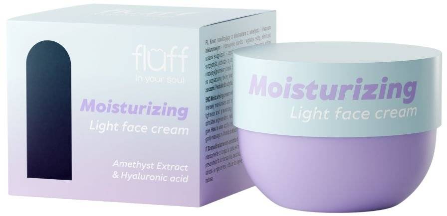 ΕΝΥΔΑΤΙΚΗ ΚΡΕΜΑ ΠΡΟΣΩΠΟΥ FLUFF MOISTURIZING LIGHT ΜΕ ΑΜΕΘΥΣΤΟ ΚΑΙ ΥΑΛΟΥΡΟΝΙΚΟ ΟΞΥ (50ML) FLUFF