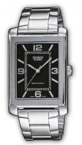   CASIO COLLECTION STAINLESS STEEL BRACELET LACK DIAL MTP-1234D-1AEF