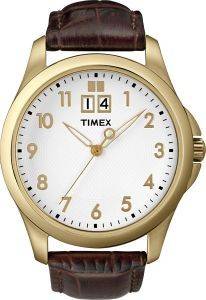   TIMEX BROWN LEATHER STRAP WHITE DIAL