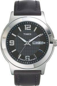   TIMEX BLACK LEATHER STRAP