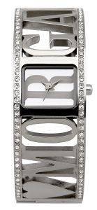   MORGAN DE TOI LOGO STAINLESS STEEL CRYSTAL LADIES