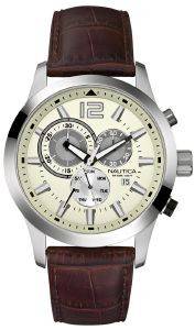   NAUTICA BROWN LEATHER CHRONOGRAPH