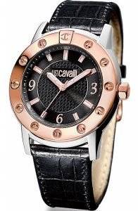   JUST CAVALLI GENTS CRYSTAL LEATHER STRAP