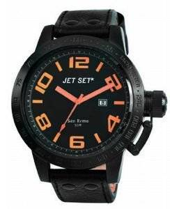   JET SET SAN REMO XLL BLACK LEATHER STRAP