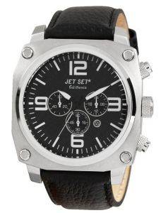   JET SET CALIFORNIA CHRONOGRAPH BLACK LEATHER STRAP