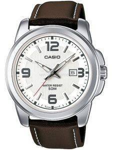   CASIO COLLECTION COLLECTION BROWN LEATHER STRAP MTP-1314L-7AV