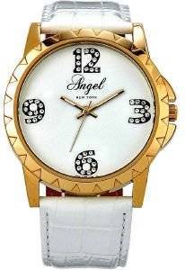   ANGEL CRYSTAL WHITE LEATHER STRAP