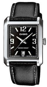 CASIO COLLECTION BLACK LEATHER STRAP BLACK DIAL LTP-1336L-1A