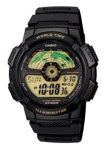 CASIO COLLECTION DIGITAL BLACK RUBBER STRAP AE1100W1BV