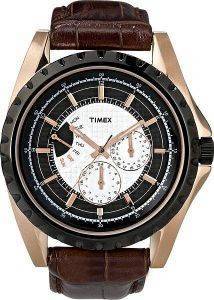 TIMEX RETROGRADE BROWN LEATHER STRAP