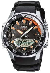 CASIO COLLECTION ANADIGI BLACK RUBBER STRAP AMW7101AVEF