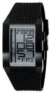 ESPRIT FUTURE MISSION DIGITAL BLACK RUBBER STRAP