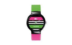 LACOSTE GOA GREEN AND PINK RUBBER STRAP