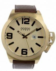   OOZOO STEEL XXL GOLD BROWN LEATHER STRAP