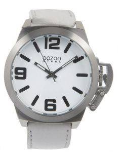   OOZOO STEEL XL WHITE LEATHER STRAP