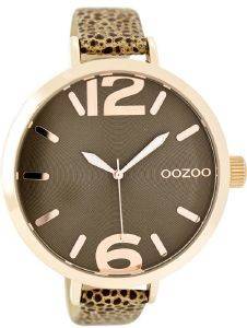   OOZOO XXL ROSE GOLD BROWN LEATHER STRAP C7963