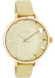   OOZOO TIMEPIECES ROSE GOLD BEIGE LEATHER STRAP C7915