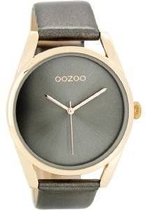   OOZOO TIMEPIECES XL ROSE GOLD GREY LEATHER STRAP C7993