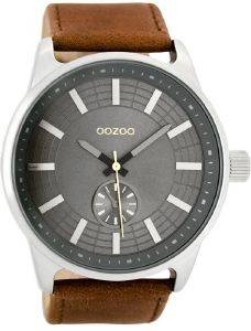   OOZOO TIMEPIECES XXL BROWN LEATHER STRAP C7823