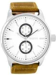   OOZOO TIMEPIECES XXL BROWN LEATHER STRAP C7835