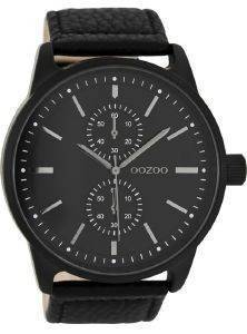   OOZOO TIMEPIECES XXL BLACK LEATHER STRAP C7839