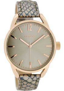   OOZOO TIMEPIECES ROSE GOLD BEIGE LEATHER STRAP C8337