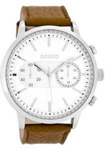   OOZOO TIMEPIECES XXL BROWN LEATHER STRAP C8265