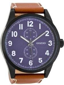   OOZOO TIMEPIECES XXL BROWN LEATHER STRAP C8221
