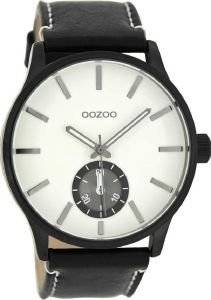   OOZOO TIMEPIECES XL BLACK LEATHER STRAP C8218