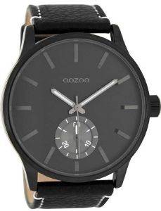   OOZOO TIMEPIECES XXL BLACK LEATHER STRAP C8214