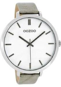   OOZOO TIMEPIECES XXL GREY LEATHER STRAP C8350