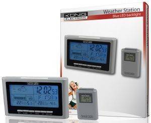 KONIG KN-WS 520 WIRELESS WEATHER STATION WITH BLUE LED BACKLIGHT