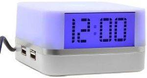 DIGITAL LCD CLOCK WITH 4-PORT USB2.0 HUB