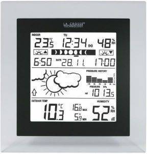LA CROSSE WS9257IT+ WEATHER STATION WITH MOON PHASES/ATMOSPHERIC PRESSURE AND WEATHER ICON BLACK