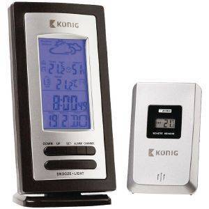KONIG KN-WS 205 WEATHER STATION WITH WIRELESS OUTDOOR SENSOR AND HYGROMETER