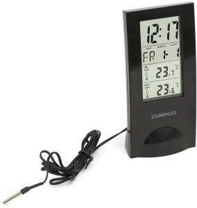 OMEGA OWS02B DIGITAL WEATHER STATION BIG LCD INDOOR/OUTDOOR BLACK