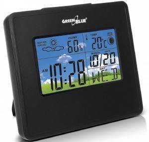 GREENBLUE GB148B WEATHER STATION CLOCK MOON CALENDAR BLACK