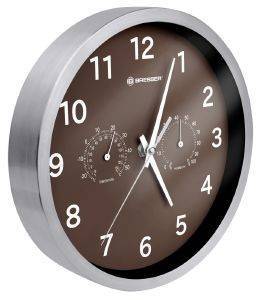 BRESSER MYTIME THERMO-/ HYGRO- WALL CLOCK 25CM BROW