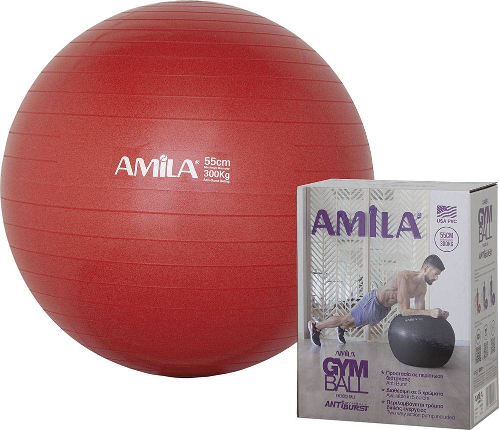 ΜΠΑΛΑ ΓΥΜΝΑΣΤΙΚΗΣ AMILA GYMBALL ΚΟΚΚΙΝΗ (55 CM) AMILA